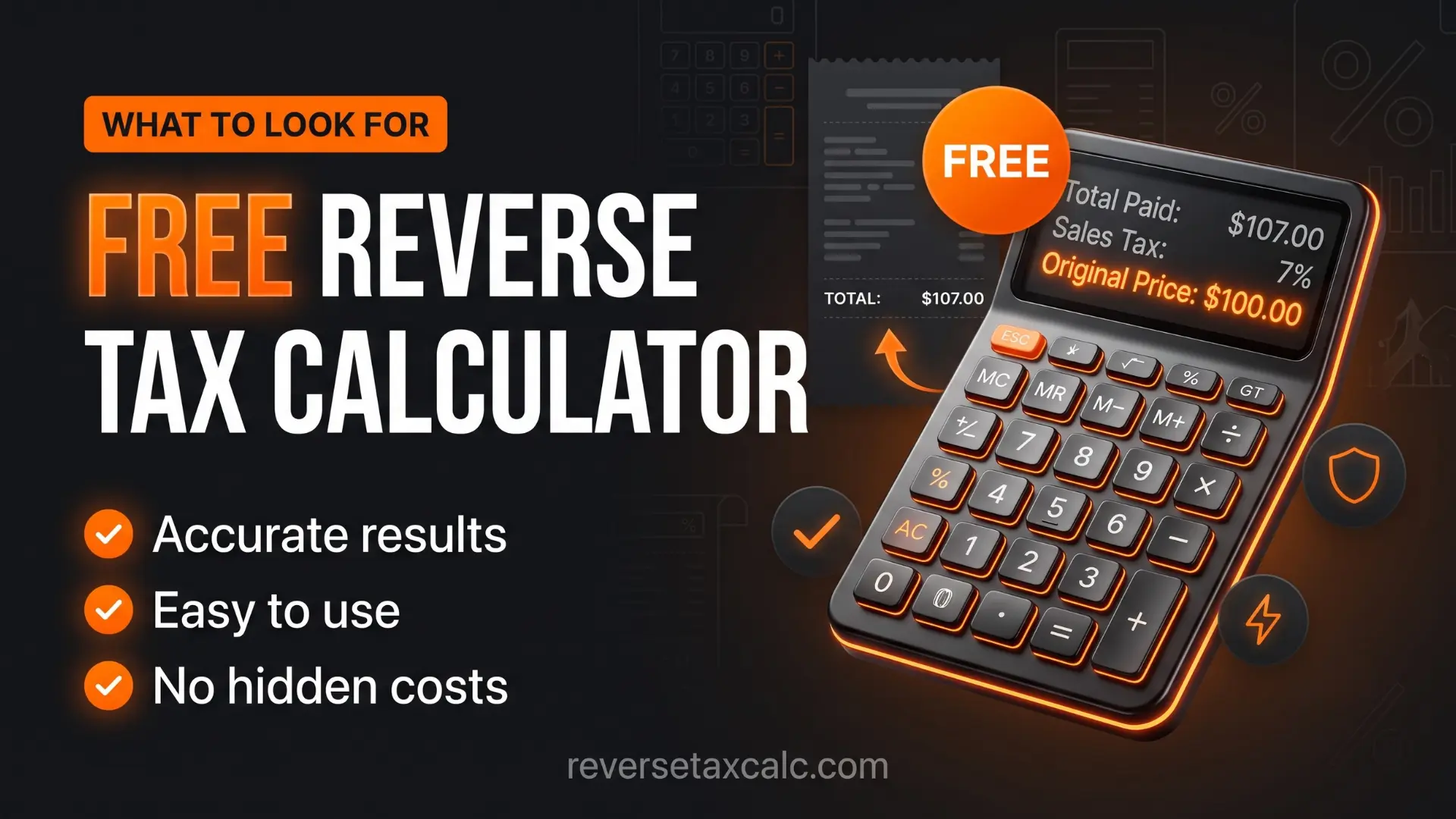 Free Reverse Sales Tax Calculator