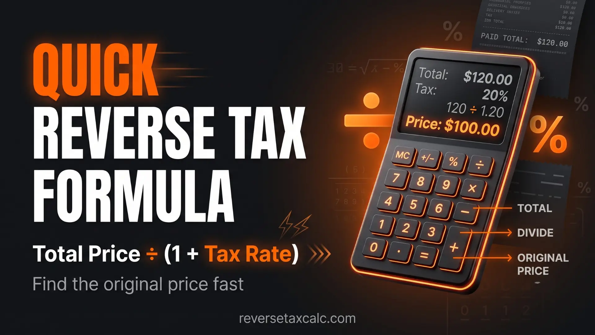 Quick Reverse Tax Formula