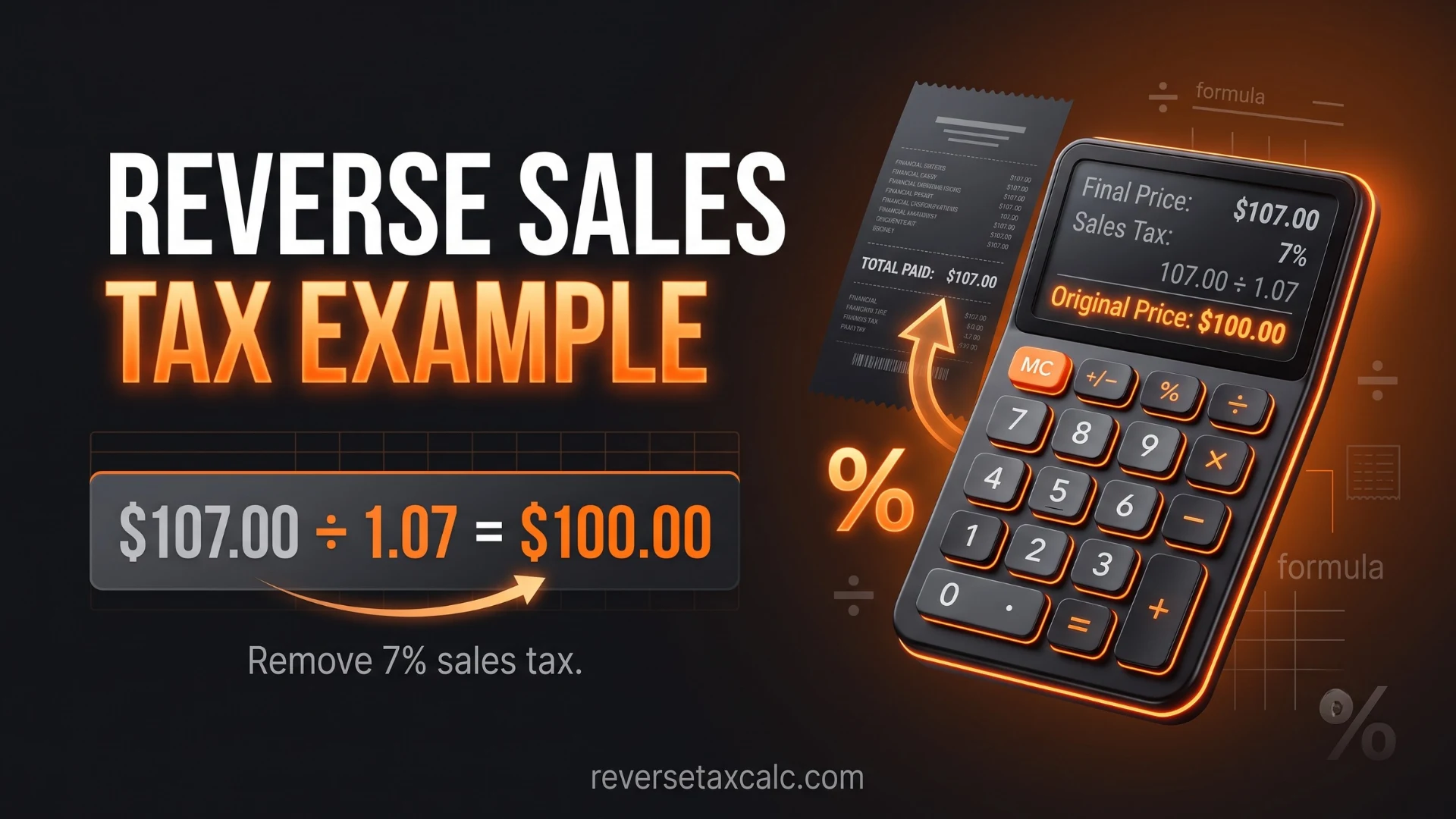 Reverse Sales Tax Example