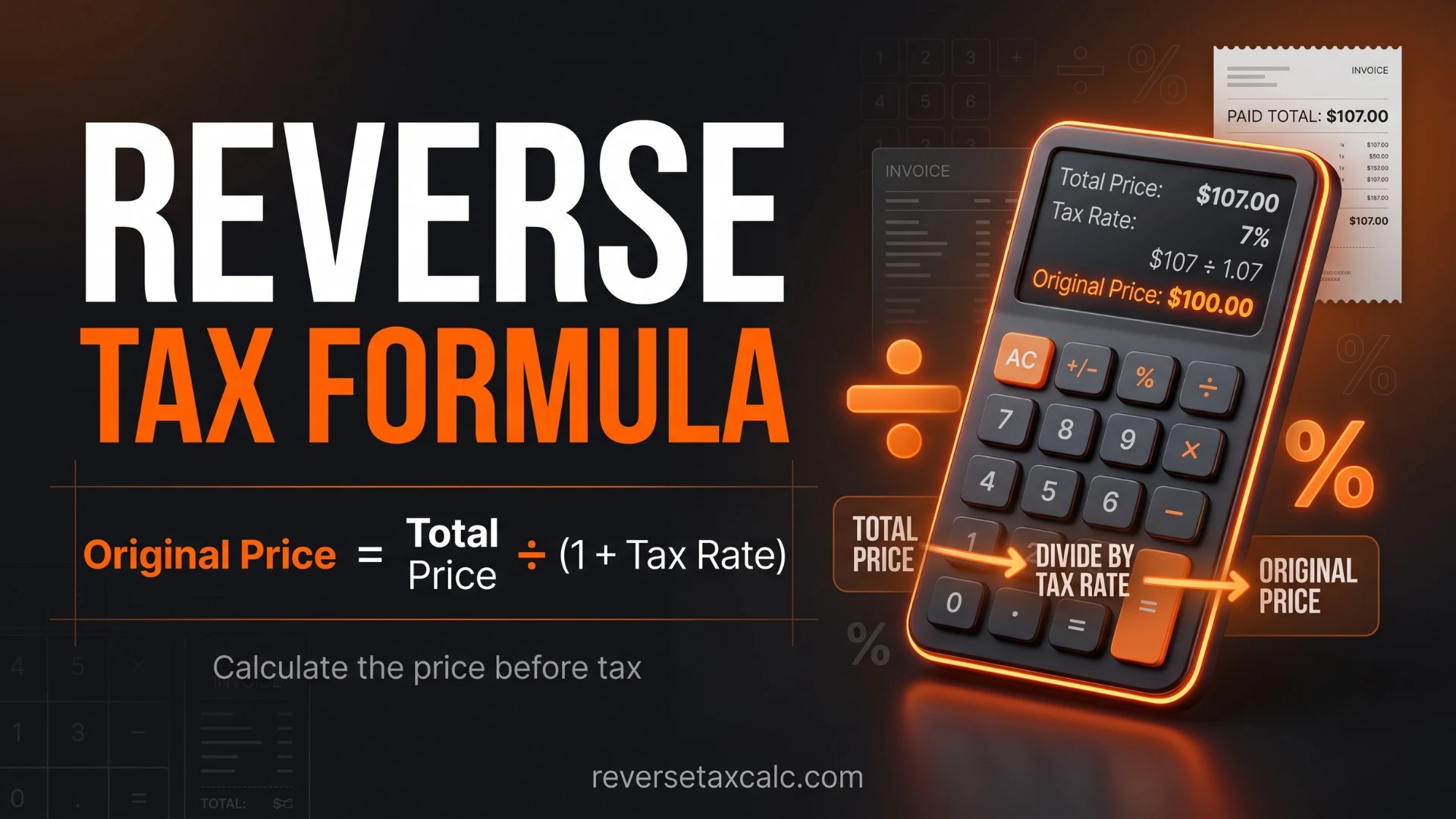 Reverse Sales Tax Formula